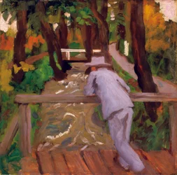 Mann auf der Brücke